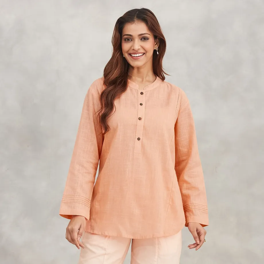 Peach Short Kurta